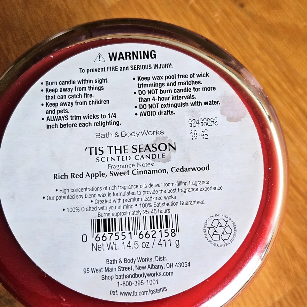 Bath & Body Works 'Tis The Season Scented Candle - 14.5 oz